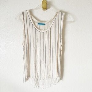 Alice and Olivia chain link striped silk top size S